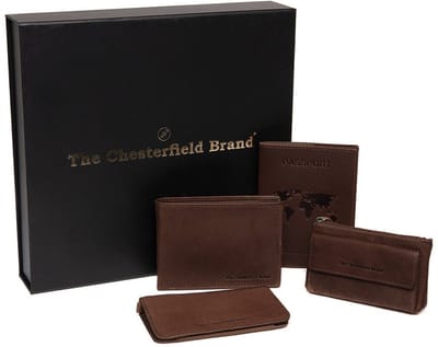 The Chesterfield Brand Leren portemonnee Gift Set Leather Men's Brown bruine