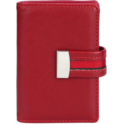 Mini Modieuze RFID Dames Kaarthouder PU Leer Bankkaart Doosje Visitekaartjeshouder Rood rood