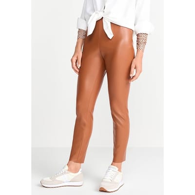 Rich & Royal Fake Leather Leggings Caramel Spice Size: 34 | Leather Pants Outlet | Dames | Beige