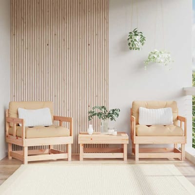 vidaXL - Tuinstoelen - 2 - st - met - kussens - massief - grenenhout