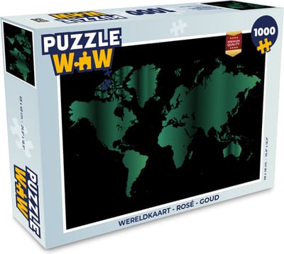 Puzzel Wereldkaart - Roze - Kinderen - Jongens - Meisjes - Legpuzzel - Puzzel 1000 stukjes volwassenen