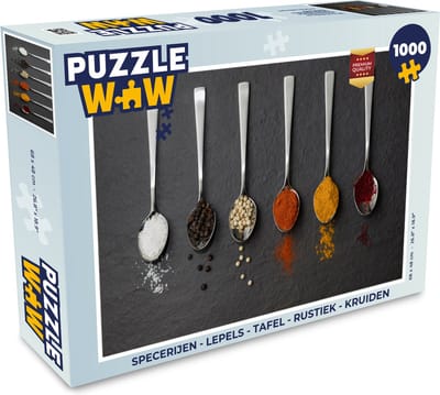 Puzzel Specerijen - Lepels - Tafel - Rustiek - Kruiden - Legpuzzel - Puzzel 1000 stukjes volwassenen