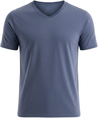 OMBRE T-shirt - Regular Fit - Katoen - Korte Mouw Blauw Gemêleerd S