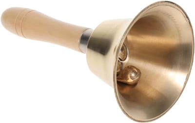 Klassieke Handbel - Diensten Bel - Aandacht Trekken - Ergonomisch Handvat - 8 Cm - Goud