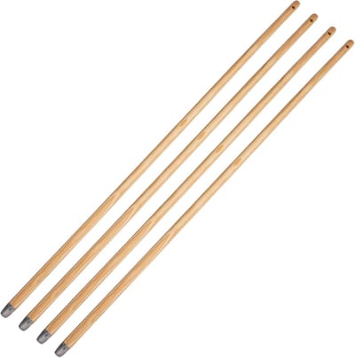 4x Universele Houten Steel met Schroefdraad 130 cm - Geschikt voor Bezem en Tuinattributen