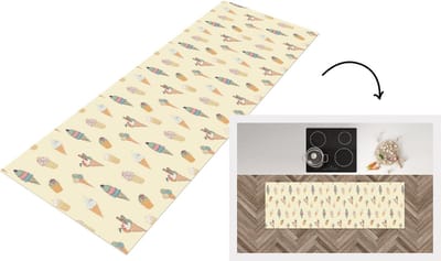 Keukenloper - Loper keuken - Patronen - IJs - Zomer - 150x50 cm - Keukenloper vinyl