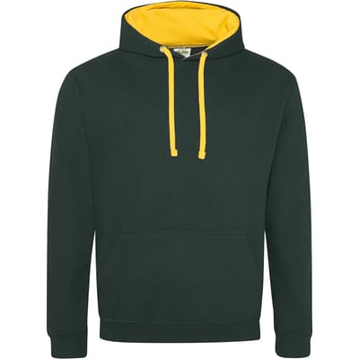 Just Hoods Varsity Hoodie JH003 - Forest Green/Gold - L