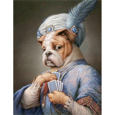 5D DIY diamant schilderij  Hond Aristocraat  diamant strass borduurwerk kruissteek woondecoratie 20X30CM gray