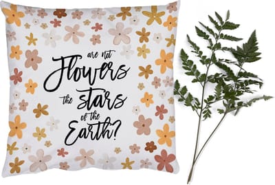 Sierkussens - Kussentjes Woonkamer - 50x50 cm - Spreuken - Are not flowers the stars of the earth? - Quotes