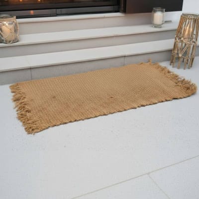 Kokos vloerkleed met franjes 80x150 cm - rechthoekig vloerkleed - 4shine
