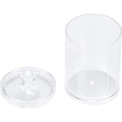 Ronde Doorzichtige Acryl Make-up Katoenpads Wattenschijfjes Houder Make-up Cosmetica Opberg Organizer Doos white