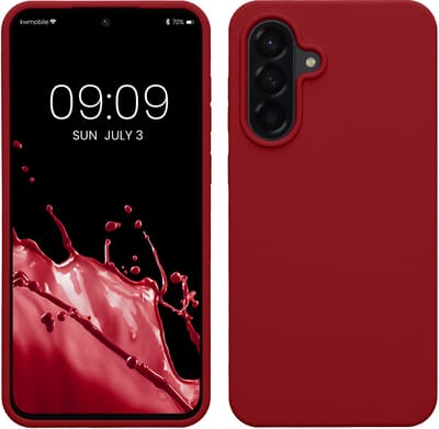 kwmobile telefoonhoesje geschikt voor Samsung Galaxy A56 5G - Hoesje met siliconen coating - Smartphone case in rabarber rood