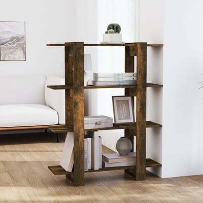 vidaXL - Boekenkast/kamerscherm - 100x30x123,5 - cm - gerookt - eikenkleurig
