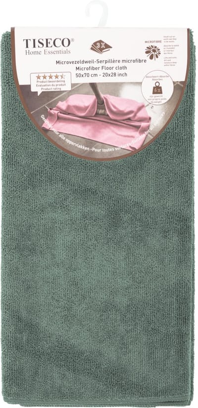 Tiseco Home Studio - Microvezeldweil ESSENTIALS - SET/6 - 85% PE, 15% PA - microvezel - ultra-absorberend - sneldrogend - duurzaam materiaal - 50x70 cm - Saliegroen
