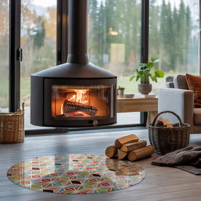 Coloray Vloerplaat Houtkachel - Plaat onder Houtkachel - 100 cm x 100 cm - Kachel Onderplaat - Bruin Vloerplaat Kachel - Vloerplaat Voor Kachel - Onderplaat Kachel - Houtkachel Vloerplaat - Plaat Kachel