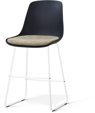 Nolon Nino-Liv barkruk zwart met nougatbruin Zitkussen - wit onderstel - 65 cm