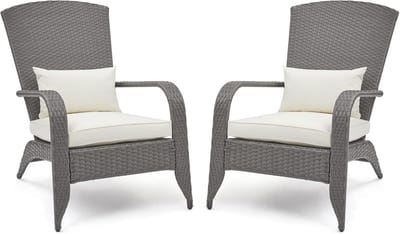 Tuinstoelen Set - Fauteuils Buiten - Ontspannen Zitten - Weerbestendig Rotan - 65x77x88cm - Grijs