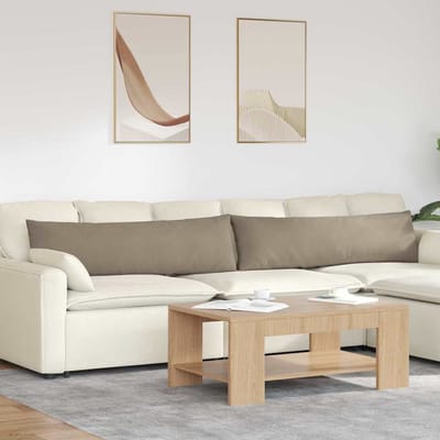 vidaXL - Zitkussens - 2 - st - Stof - Taupe - 145 - x - 40 - cm