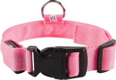 Smartphonica LED lichtband - Lichtgevend - Hondenhalsband - Inclusief Batterijen - Roze - XL