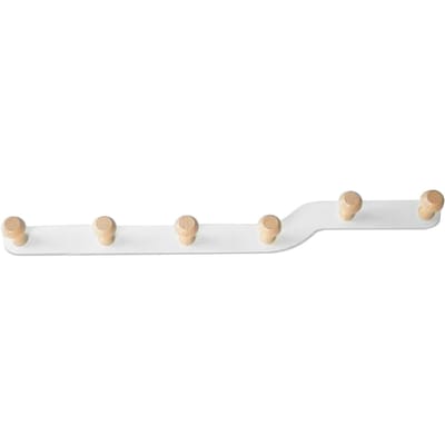 Wandgemonteerde jashaak Deurachterhanger met haken Houten kledingorganizer voor slaapkamer white