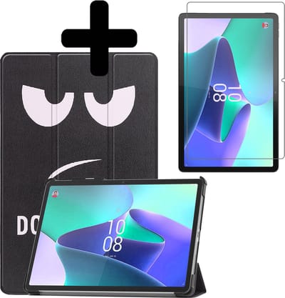 Hoes - Geschikt voor Lenovo Tab P11 Pro - Met Screenprotector - Trifold Bookcase - Hard Cover Case - Met Uitsparing Geschikt voor Lenovo Pen - Hardcover Book - Tablet Hoesje - Don't Touch Me