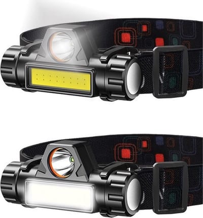 LED Hoofdlamp | USB Oplaadbaar | Waterdicht | 2 lichtstanden | Kantelbaar | Noodlamp