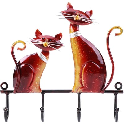 Porte-manteau mural en forme de chat, porte-chapeaux, support mural, ornements vintage pour la maison et le bureau