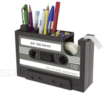 Retro Cassette Tape Penhouder en Organizer voor Bureau, Creatieve Opbergoplossing voor Kantoorbenodigdheden, Uniek Cadeau voor Studenten en Creatieven