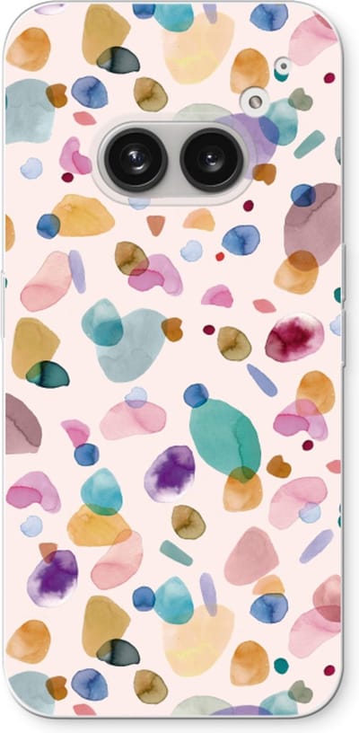 Case Company® - Hoesje geschikt voor Nothing Phone (2a) hoesje - Terrazzo Memphis - Soft Cover Telefoonhoesje - Bescherming aan alle Kanten en Schermrand