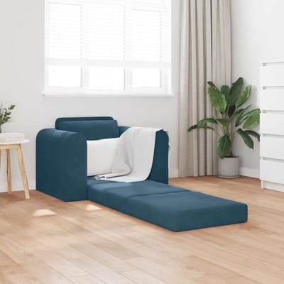 vidaXL - Slaapbank - Blauw - 98 - x - 71 - x - 83 - cm - Fluweel