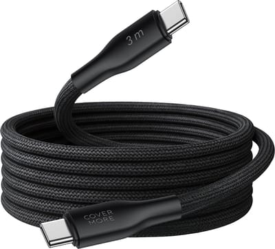 3m usb C kabel - Snellader - Usb C naar usb C - Kabeltje voor carplay in auto - Quick charge en fast charging - 3 meter - Lang - Zwart