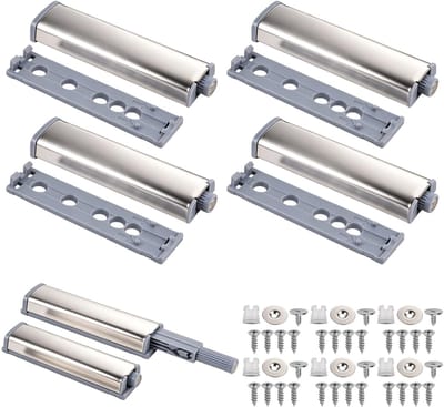 12 Stuks Magneet Drukknop Kastdeur, Push to Open Kastscharnier voor Kastdeuren, Drukknop Magneet voor Meubels en Lades, Deurdranger Push Mechanisme, Klemveer voor Deuren en Meubels
