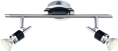 Plafondlamp zwart Slaapkamerlamp modern Plafondspot 2-lichts GU10 LED, metaal, LED 48W 2300lm 3000K, LxBxH 38x11x16 cm
