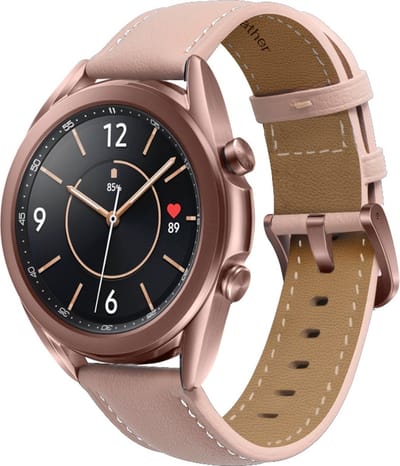 By Qubix - Premium Leather bandje 20mm - Lichtroze - Geschikt voor Samsung Galaxy Watch 7 (40 & 44mm) - Galaxy Watch FE - Galaxy Watch 6 - Galaxy Watch 6 Pro - Galaxy Watch 5 - 5 Pro - Galaxy Watch 4 - 4 Classic - Active 2 - Watch 3 (41mm)