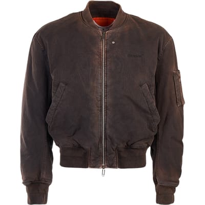 Gebroken wit Diag Tab Vintage zwart bomberjack