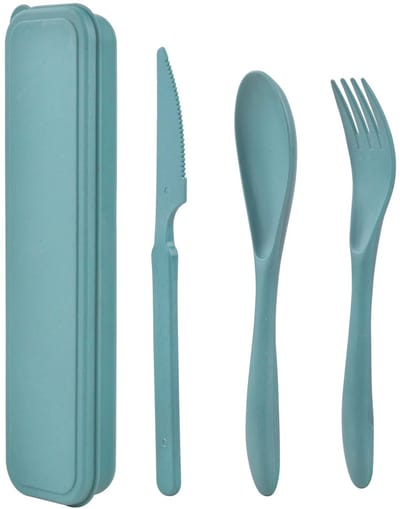 Dailygoods- Reisbestek herbruikbaar - Bestekset voor reizen - Draagbare bestekset - Inclusief etui - Lichtgewicht - Makkelijk schoon te maken