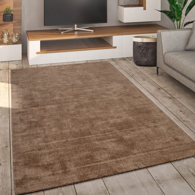 Paco Home Vloerkleed Woonkamer Laagpolig Handgeweven Modern Effen Patroon Zacht 150x170 cm Sechseckig