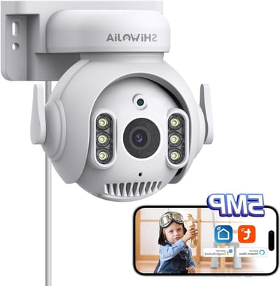 Bewakingscamera Buiten - Slimme Camera - Huisbeveiliging - 5MP HD Kleuren Nachtzicht - 360 Graden PTZ - Wit