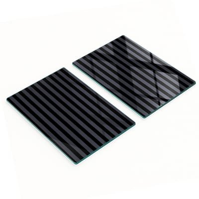 Multifunctionele decoratieve glazen keukenplanken met grijze strepen, 2x40x52 cm