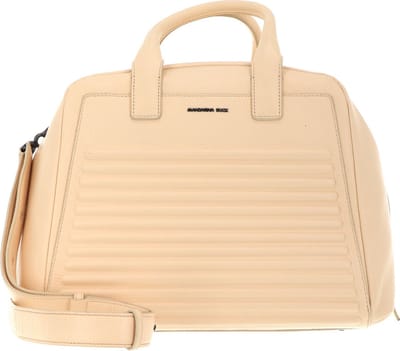 MANDARINA DUCK Leren Handtas Schoudertas I-Con Tote Macadamia Wit