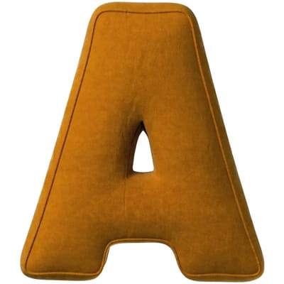 Kussen letter a Yellow Tipi Posh Velvet