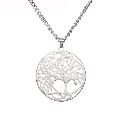 WeLoveSilver - ketting - tree of life - zilverkleurig - 42.5 cm