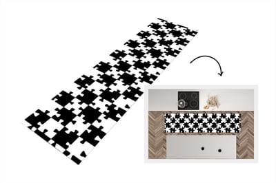 Keukenloper - Loper keuken - Puzzel - Schaken - Patronen - 200x50 cm - Keukenloper vinyl