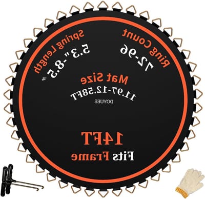 Vervangende Trampolinemat - Springmat Trampoline - Buiten Spelen - UV-bestendig Polypropyleen - 14ft Diameter - Zwart