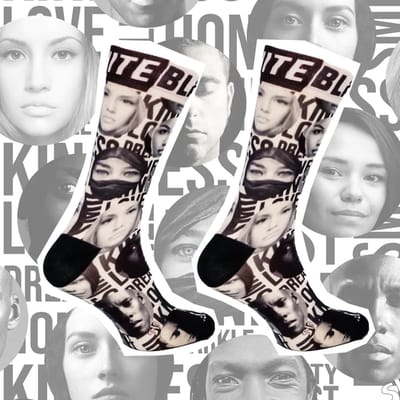 Sock My black white faces sokken maat 43/46