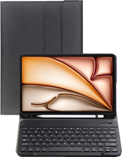 Hoesje - Geschikt voor Apple iPad Air 6 (2024) - 11 inch - 6e Generatie - M2 - Keyboard Book Cover - Toetsenbord Case - Hoes - Zwart