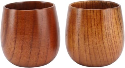 Houten Theekopjes - Houten Bekers - Theedrinken - Handgemaakt Uniek Ontwerp - 2 stuks - Natuurlijk Hout