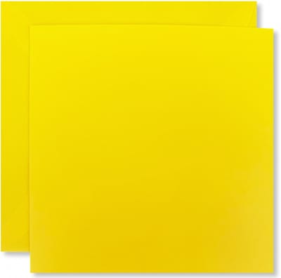 Cards & Crafts 20 x Vierkante Kaarten & Enveloppen Geel - 13,5x13,5cm / 14x14cm - Vierkant