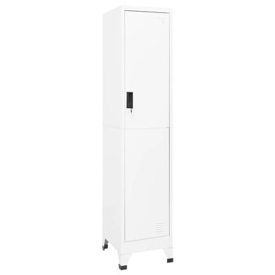 vidaXL - Lockerkast - 38x45x180 - cm - staal - wit