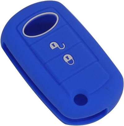 Siliconen Autosleutelhoes voor Range Rover Sport LR3 Discovery - 3 Knoppen Vouwsleutel Bescherming in Blauw